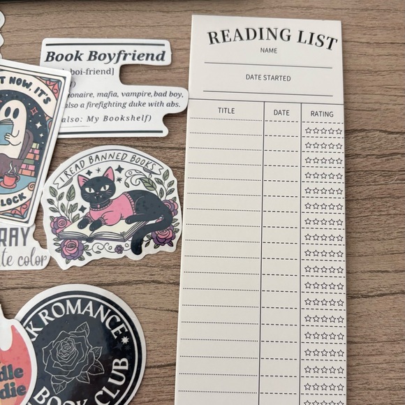 Bookish bundle Sticker Set with Pen Bookmarks - Picture 3 of 11
